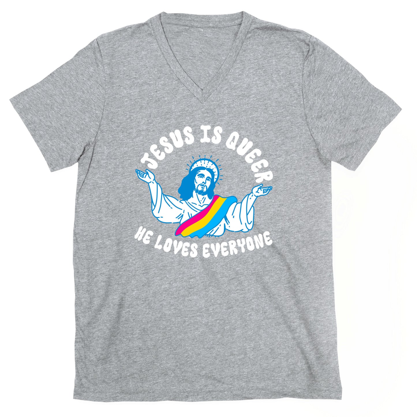 Jesus Is Queer, He Loves Everybody V-Neck