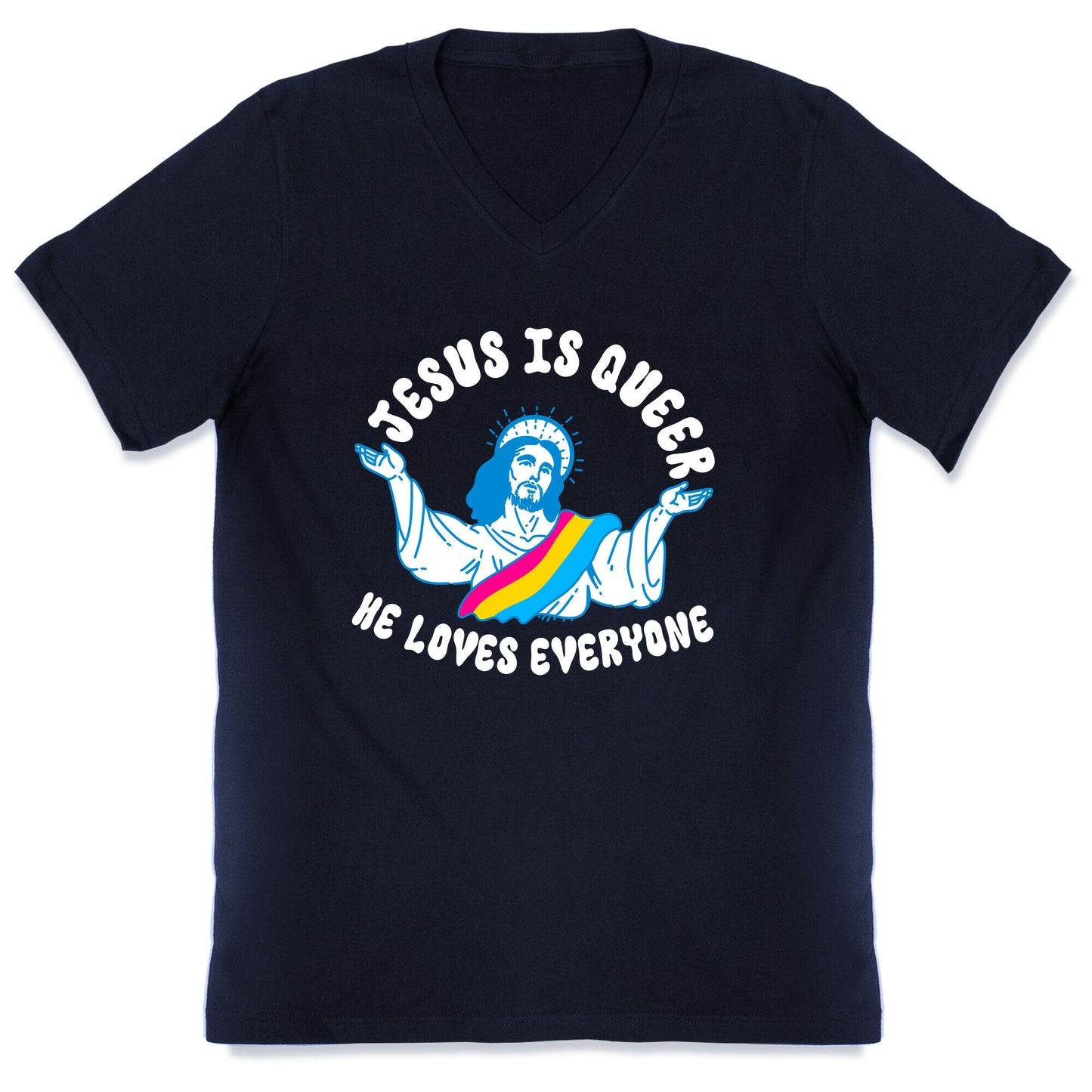 Jesus Is Queer, He Loves Everybody V-Neck