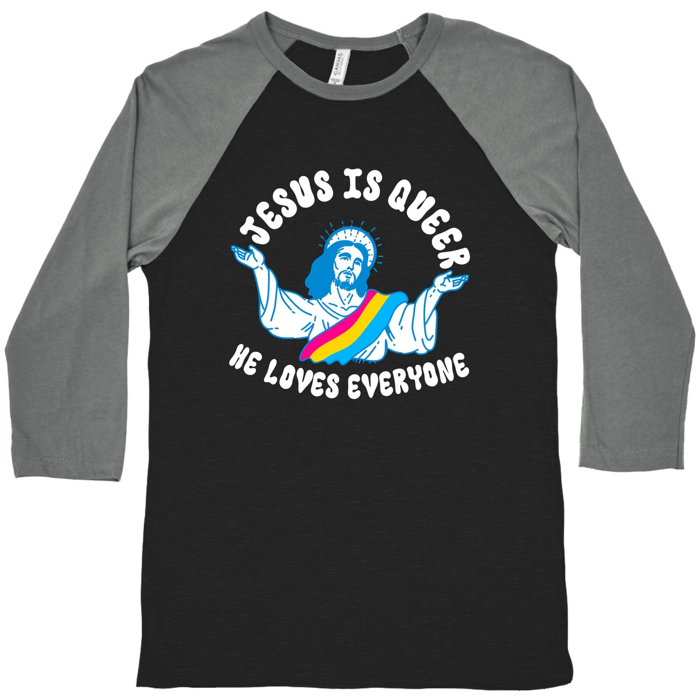 Jesus Is Queer, He Loves Everybody Baseball Tee