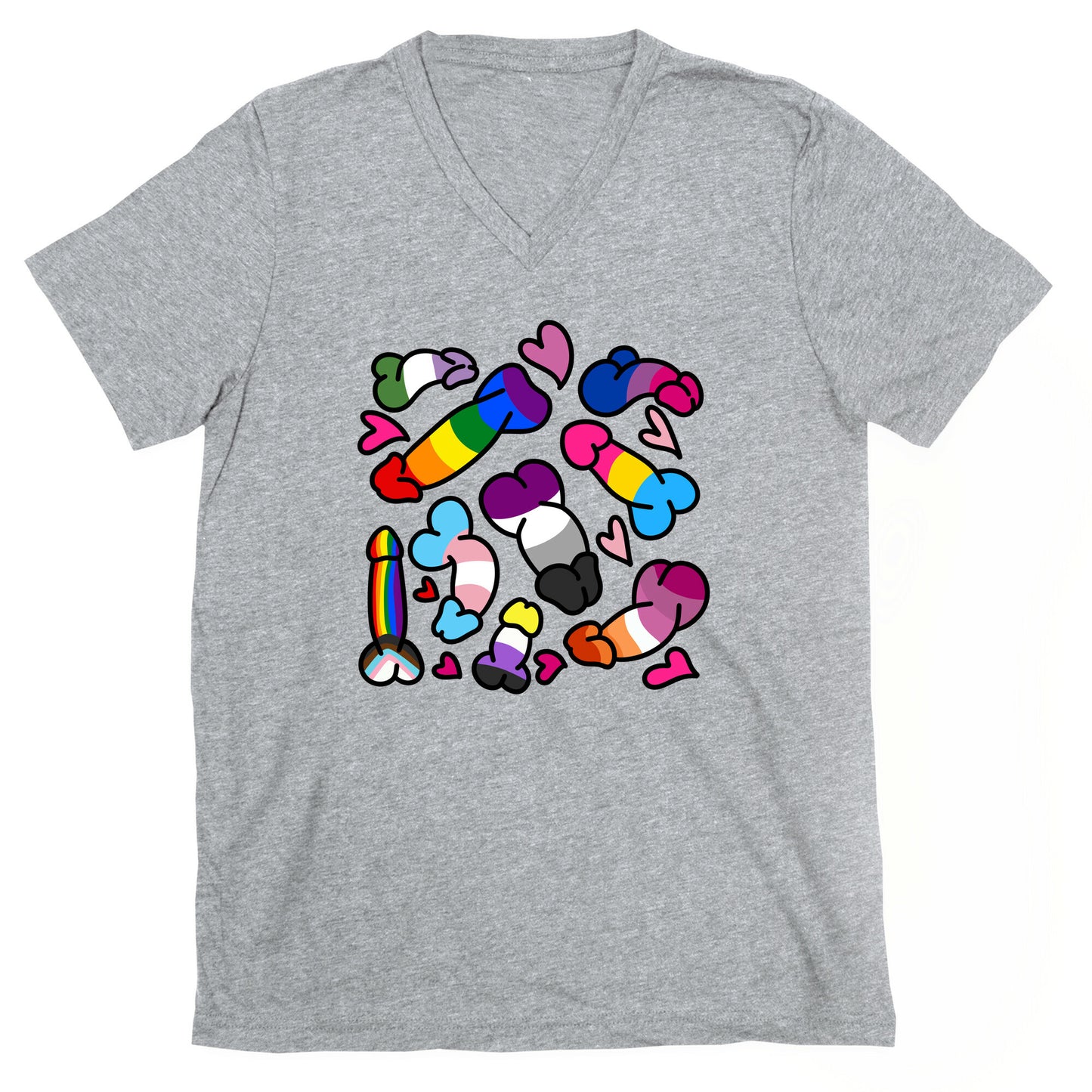 Pride Penis Pattern V-Neck