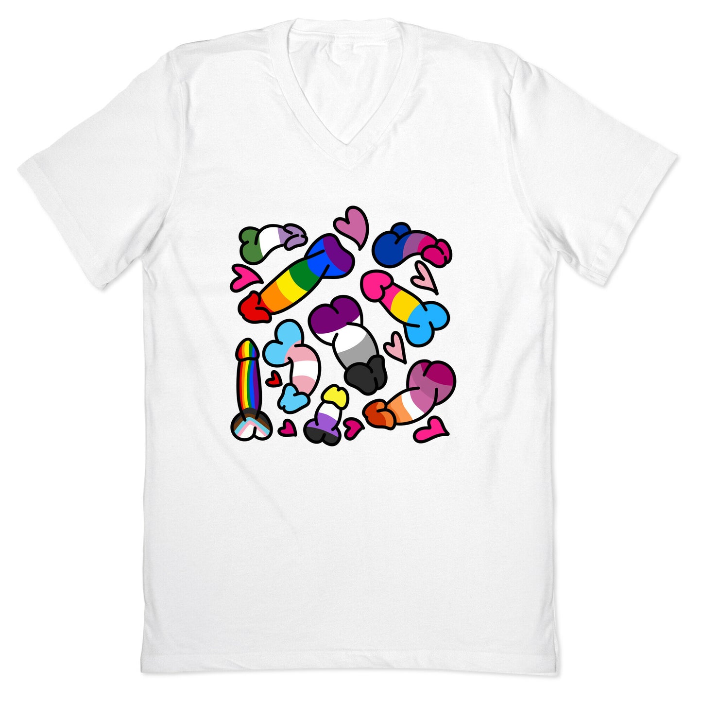 Pride Penis Pattern V-Neck