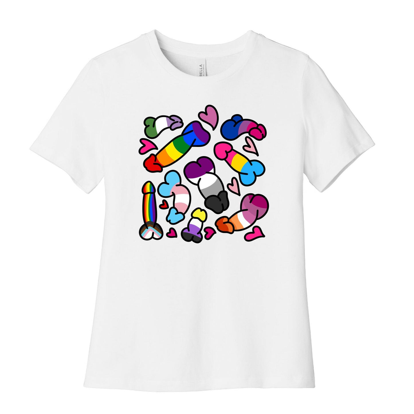 Pride Penis Pattern Womens Cotton Tee