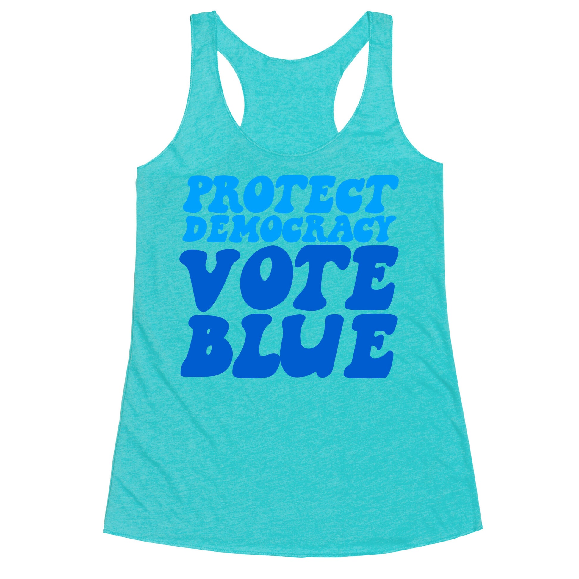 Protect Democracy Vote Blue Racerback Tank