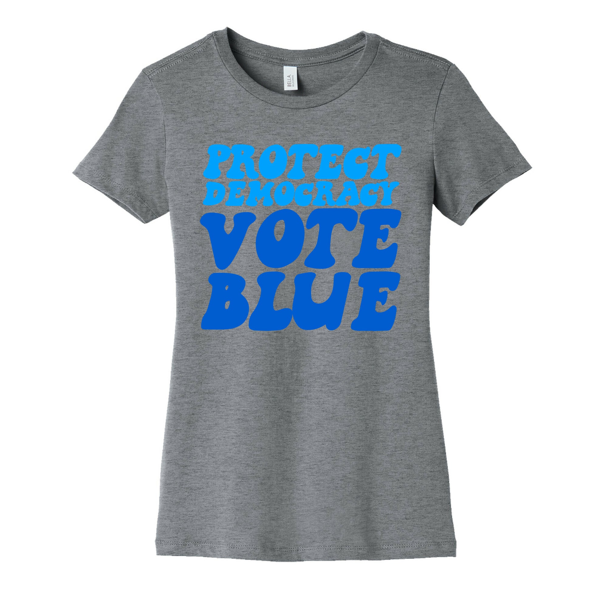 Protect Democracy Vote Blue Womens Cotton Tee