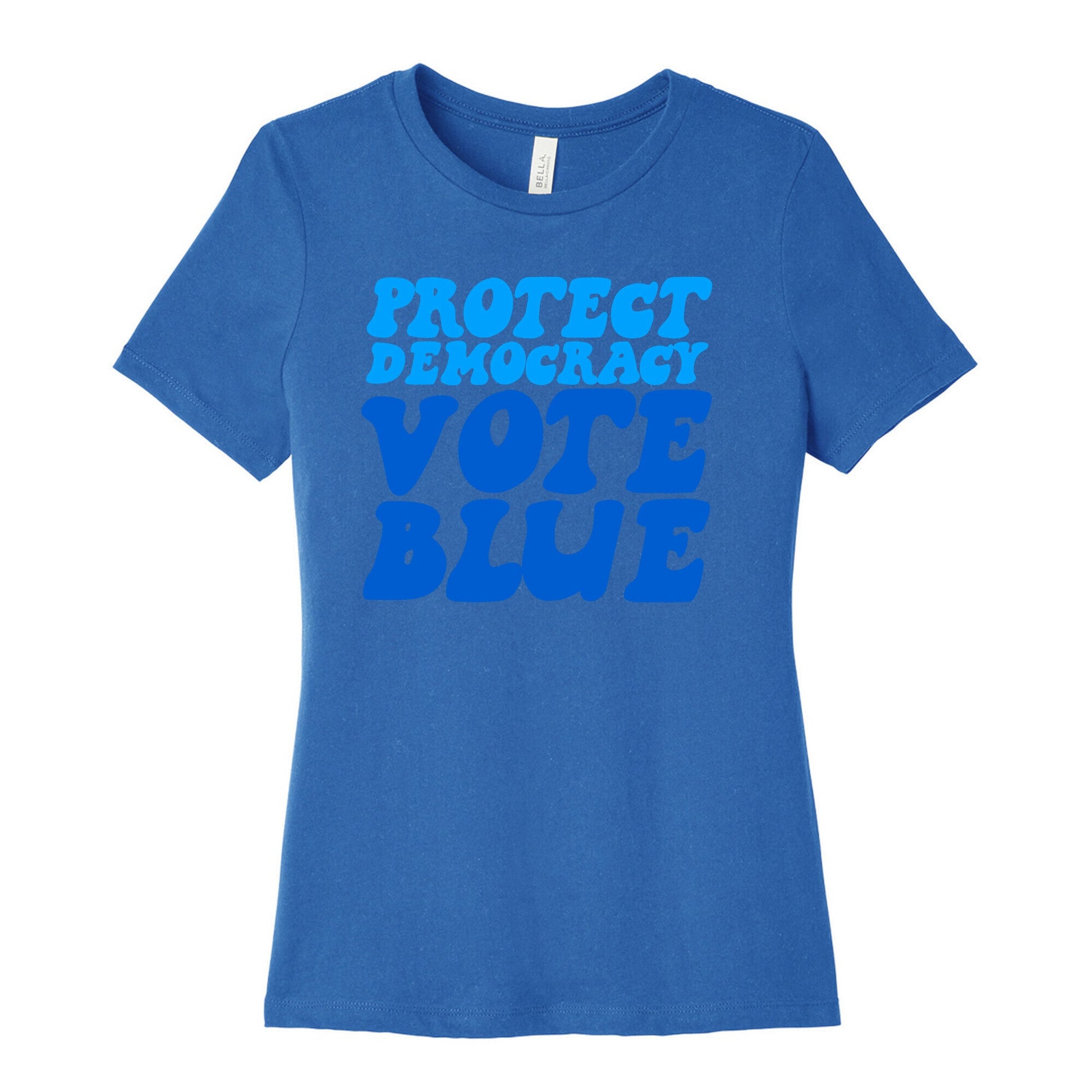 Protect Democracy Vote Blue Womens Cotton Tee