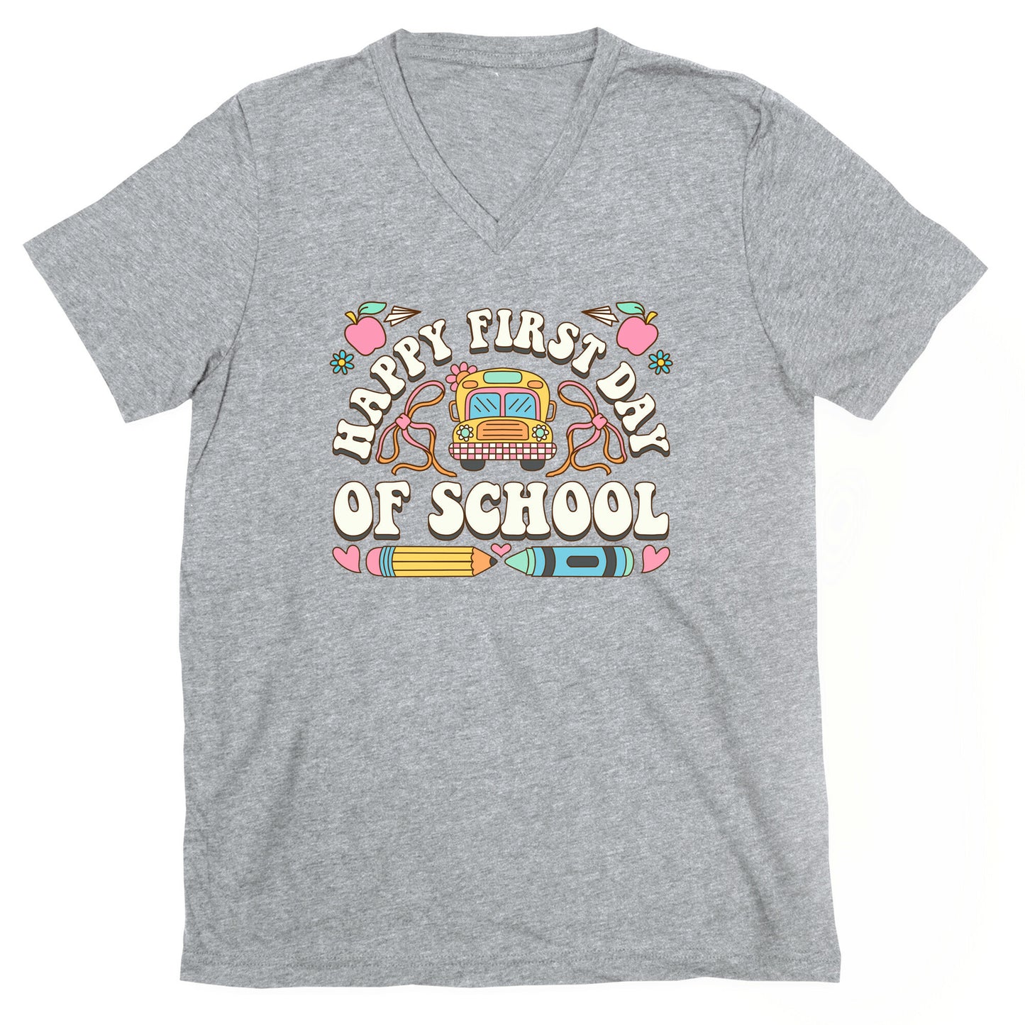 Happy First Day Of School V-Neck