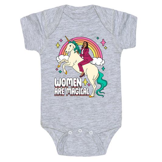 Women are Magical Kamala Harris Unicorn Baby One-Piece