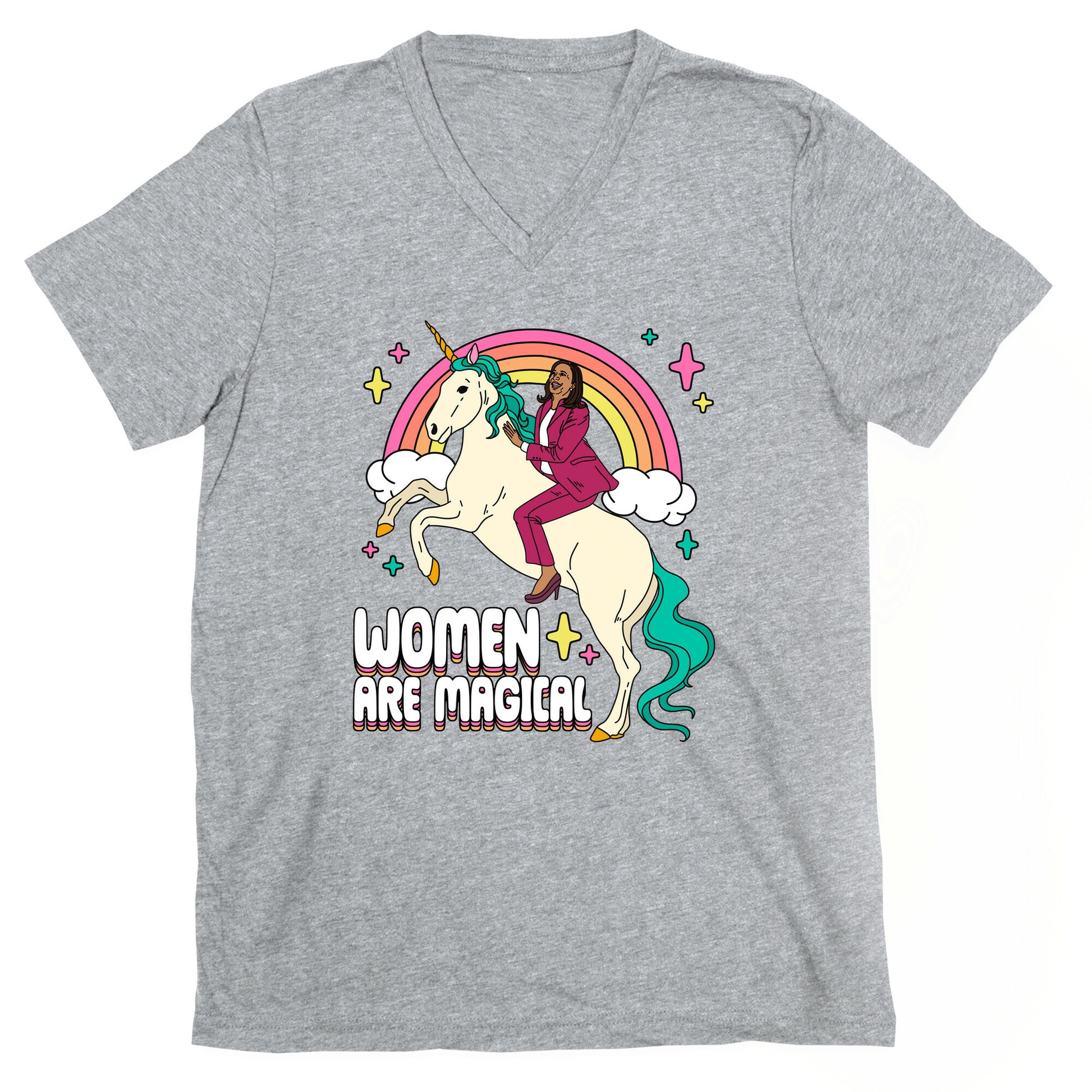 Women are Magical Kamala Harris Unicorn V-Neck