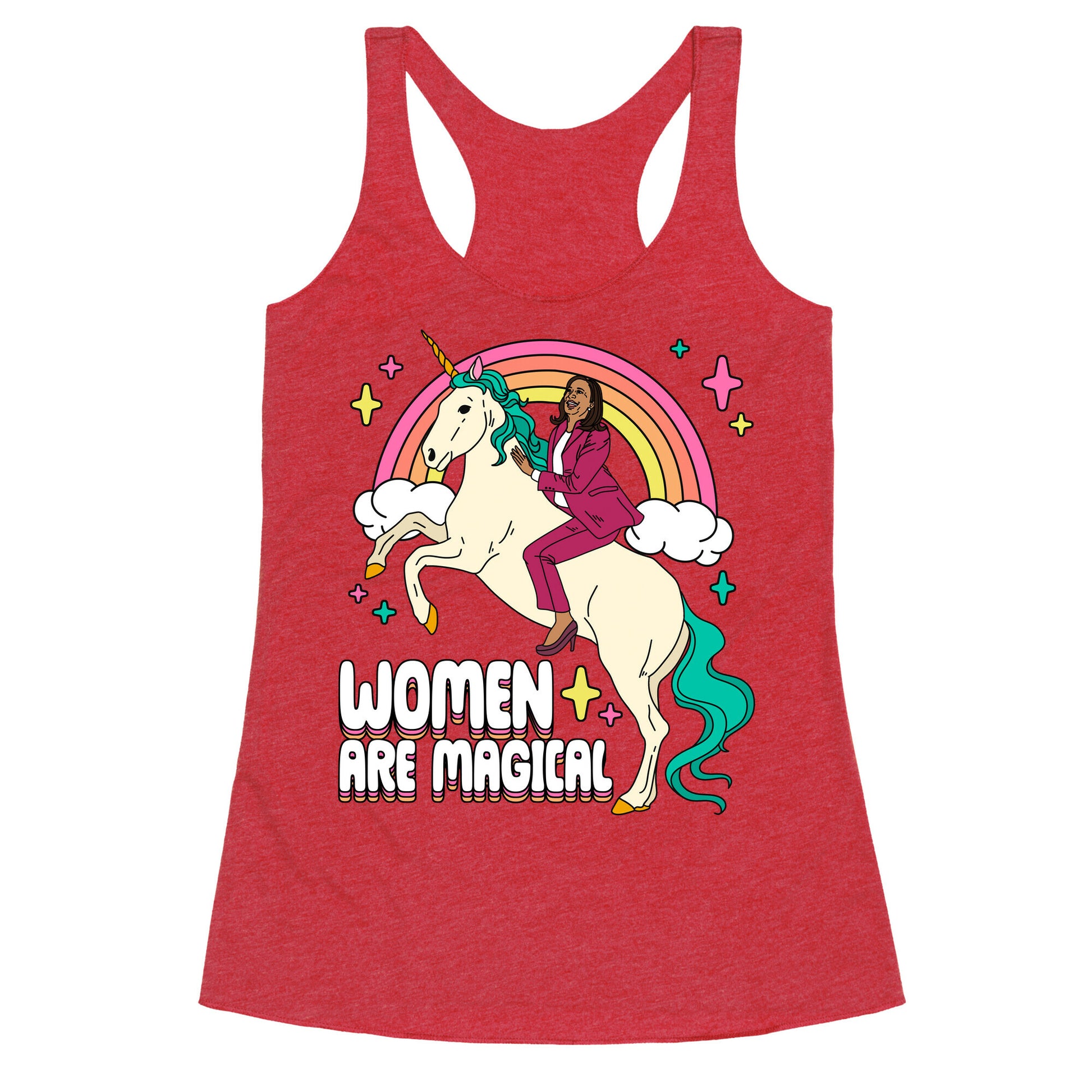 Women are Magical Kamala Harris Unicorn Racerback Tank