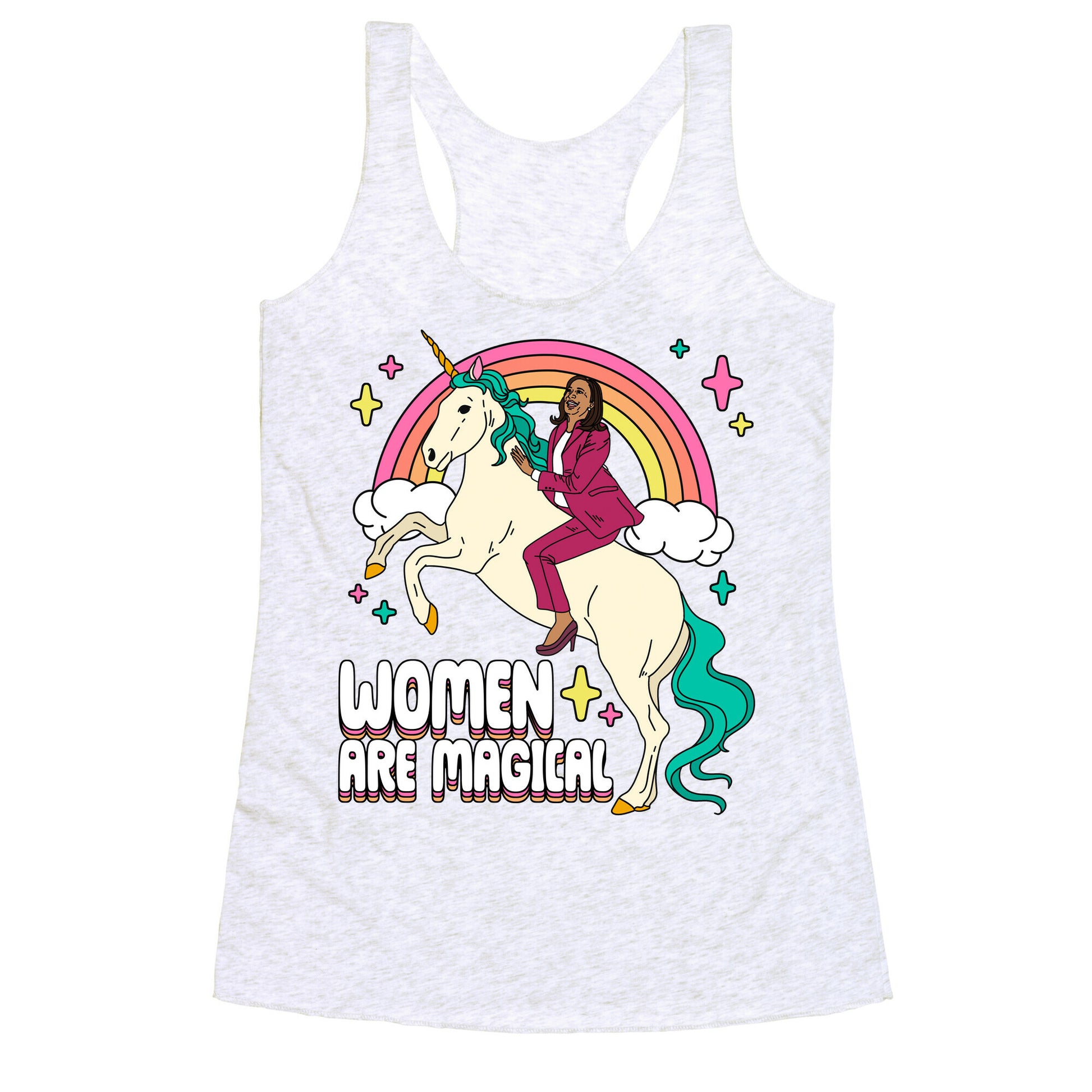 Women are Magical Kamala Harris Unicorn Racerback Tank
