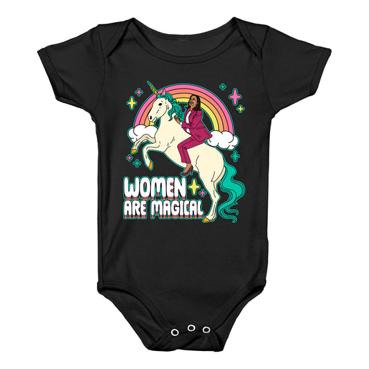 Women are Magical Kamala Harris Unicorn Baby One-Piece