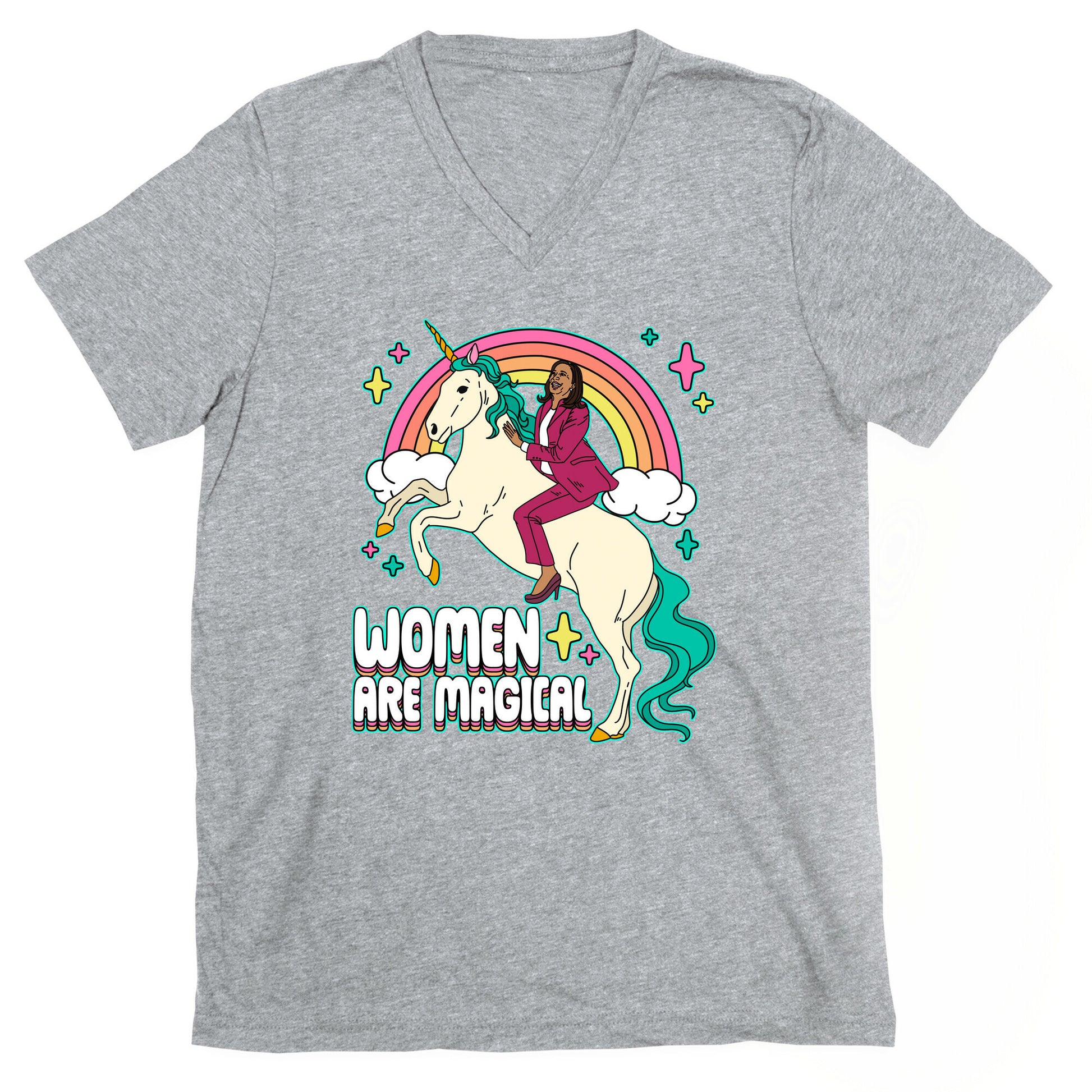 Women are Magical Kamala Harris Unicorn V-Neck