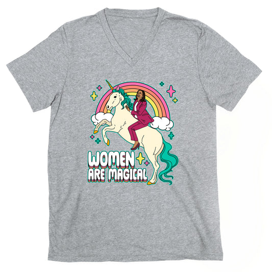 Women are Magical Kamala Harris Unicorn V-Neck