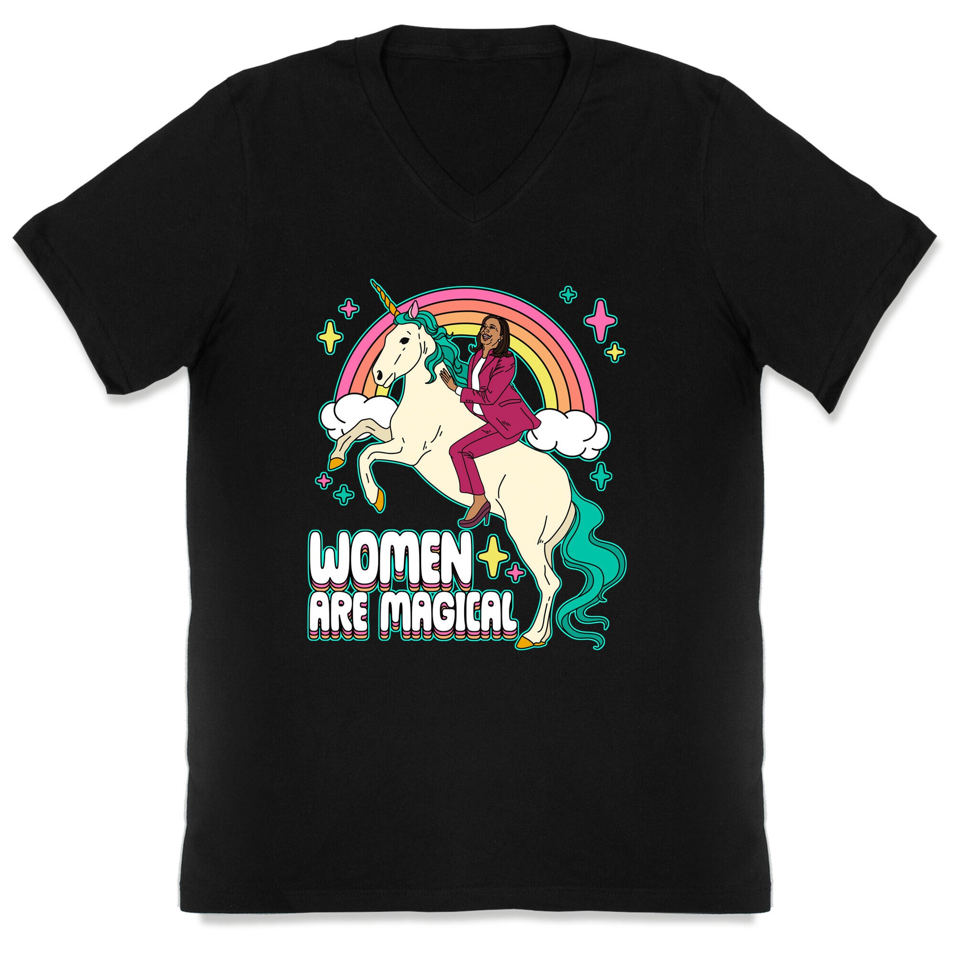 Women are Magical Kamala Harris Unicorn V-Neck