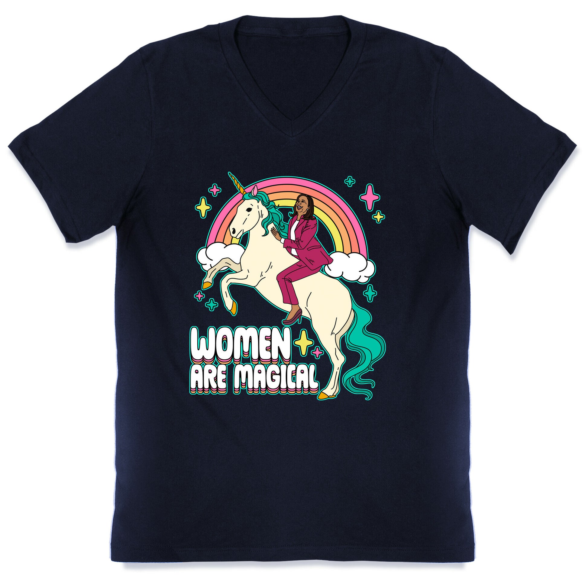 Women are Magical Kamala Harris Unicorn V-Neck