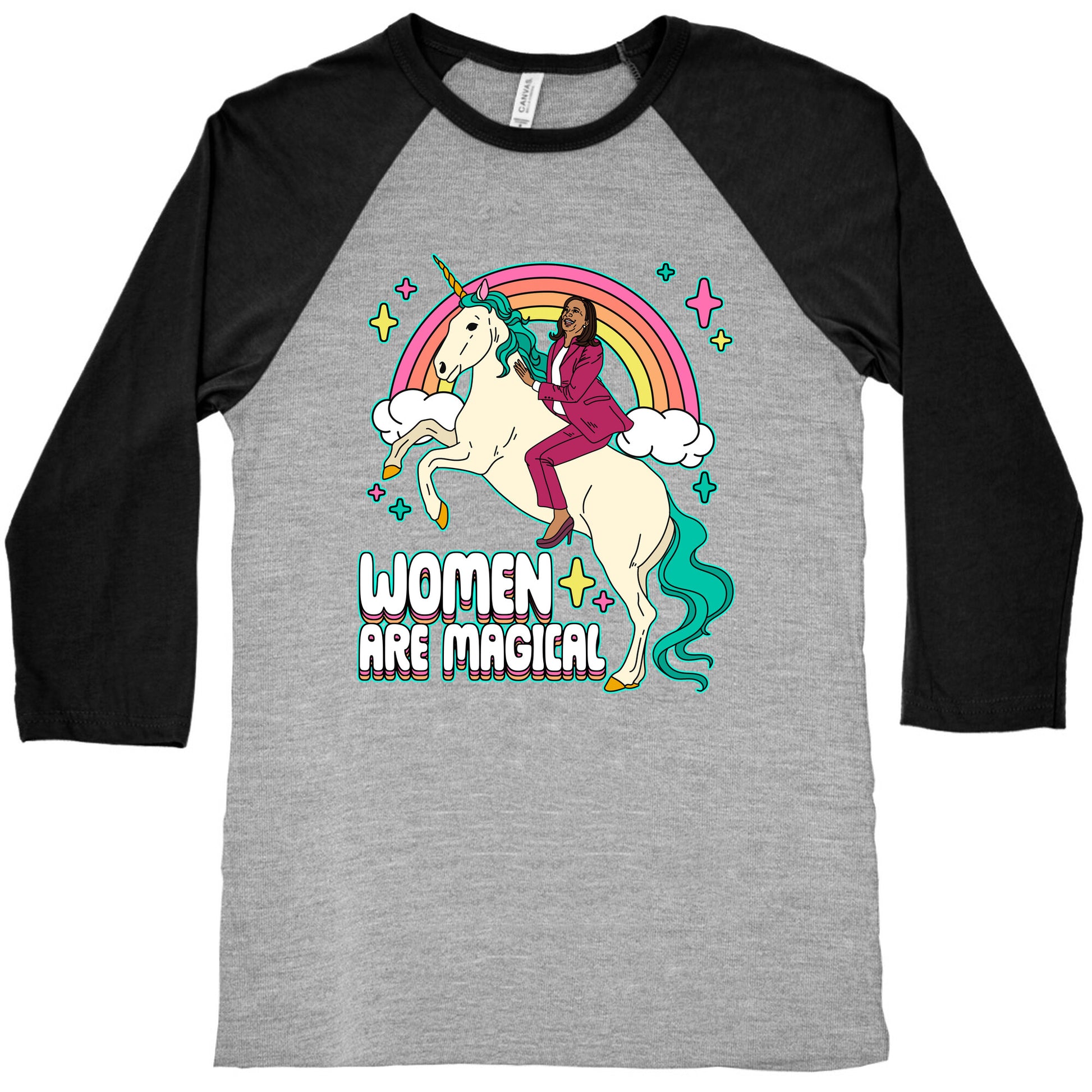 Women are Magical Kamala Harris Unicorn Baseball Tee