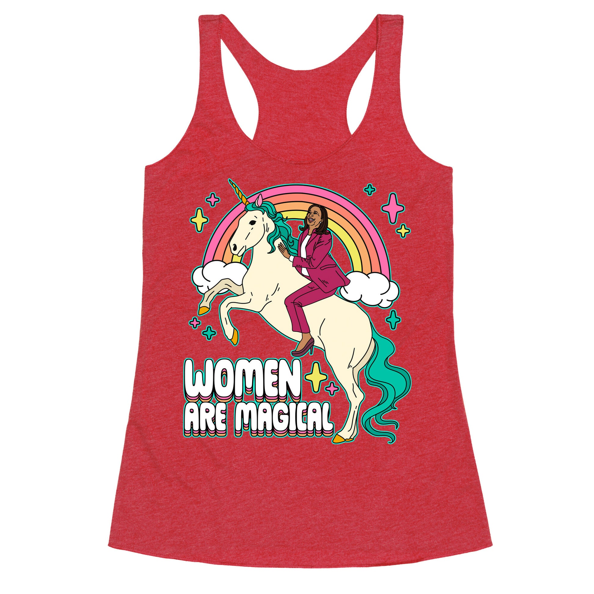 Women are Magical Kamala Harris Unicorn Racerback Tank