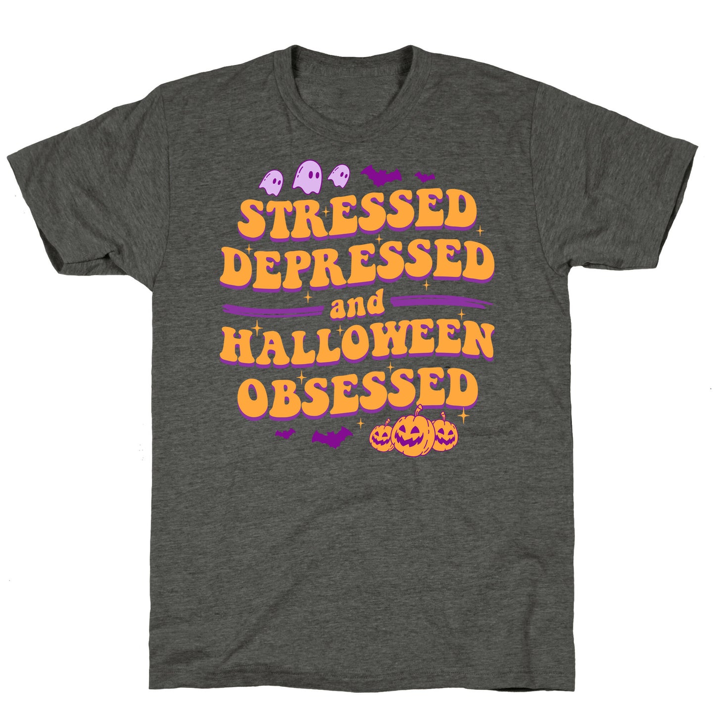 Stressed Depressed & Halloween Obsessed Unisex Triblend Tee