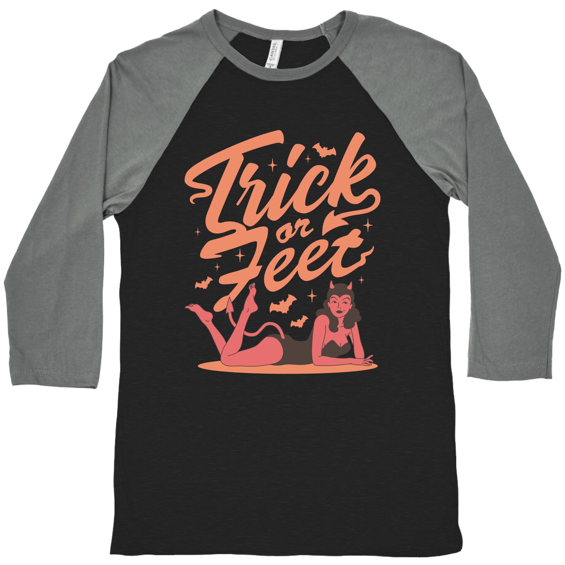 Trick or Feet Baseball Tee