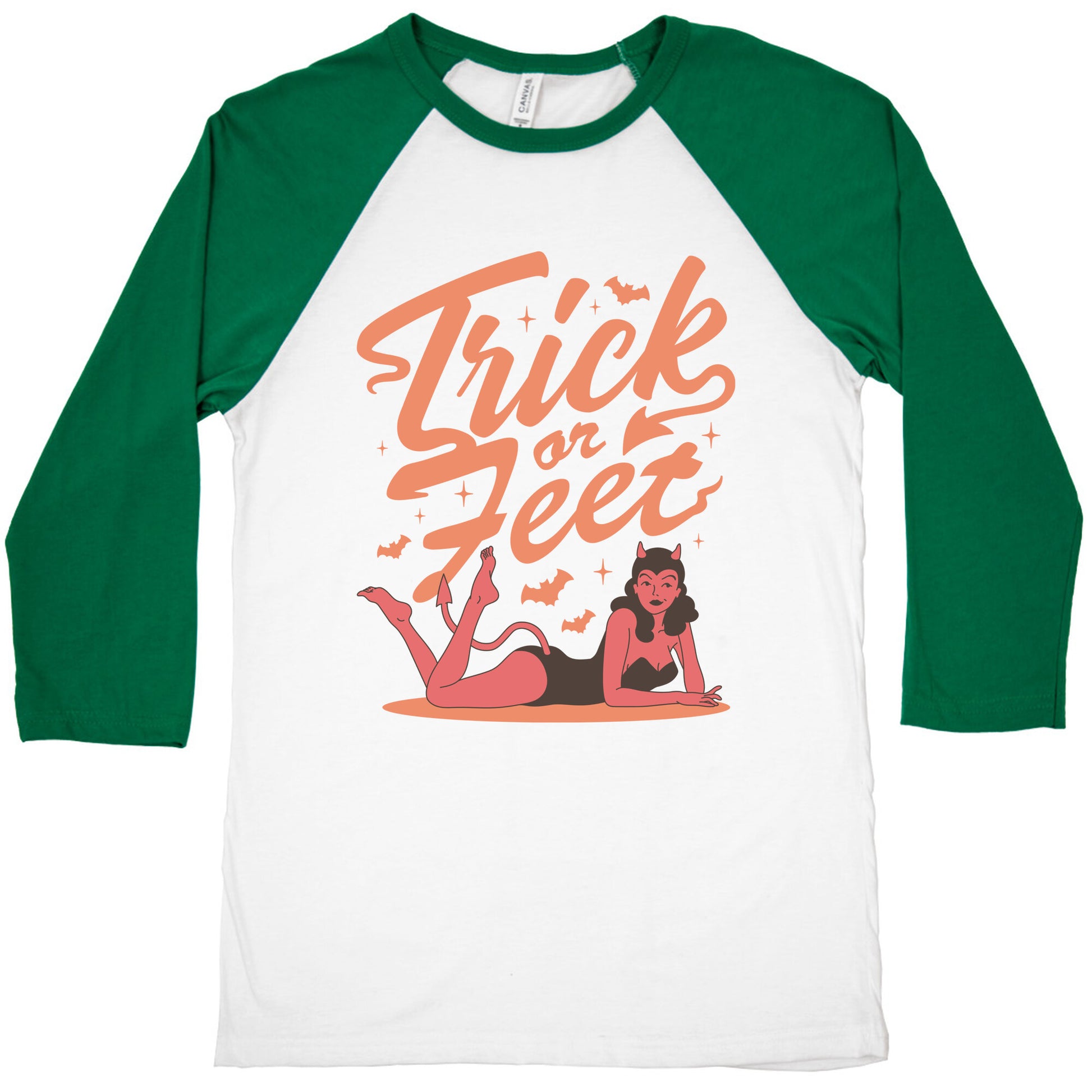 Trick or Feet Baseball Tee