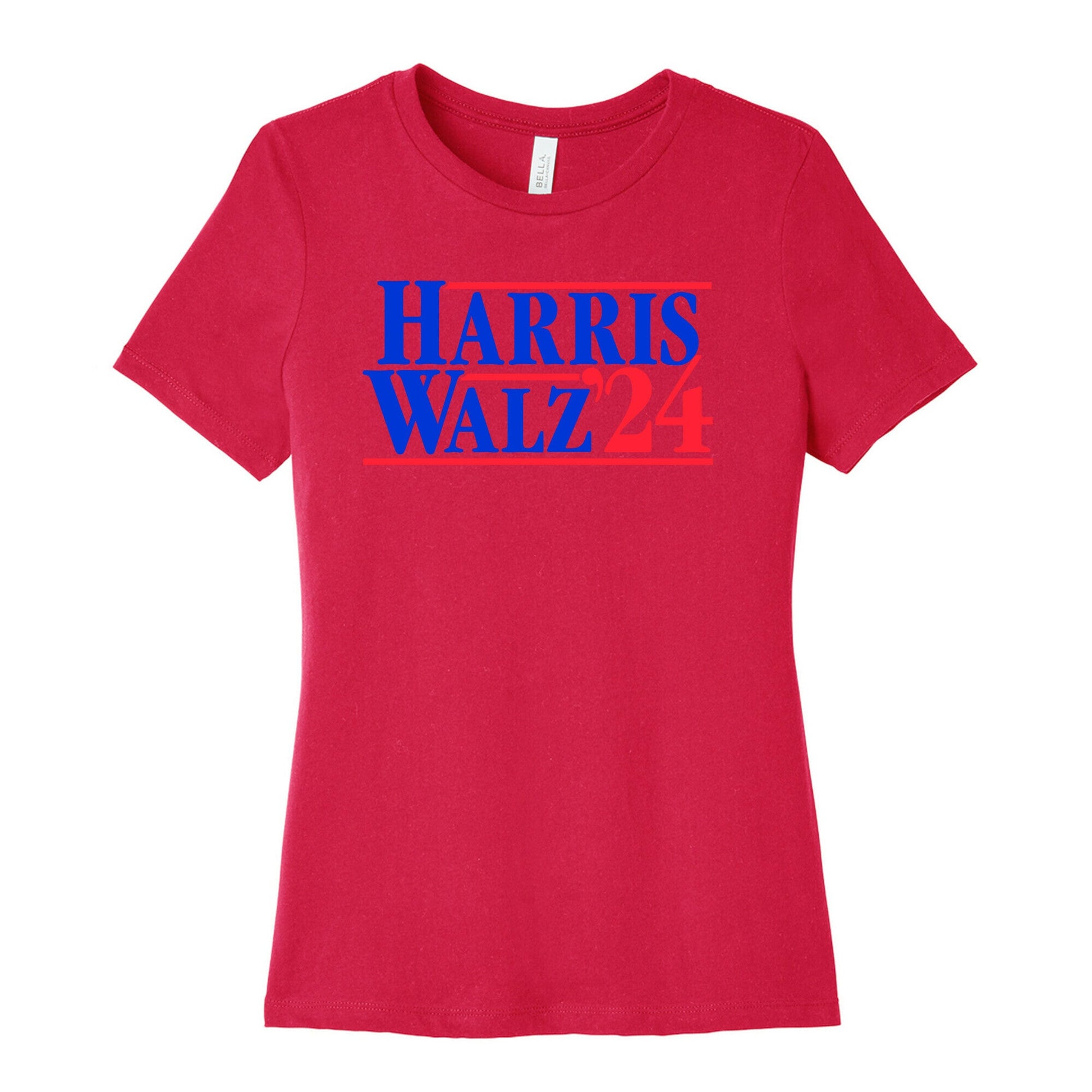Harris Walz 2024 Blue Womens Cotton Tee