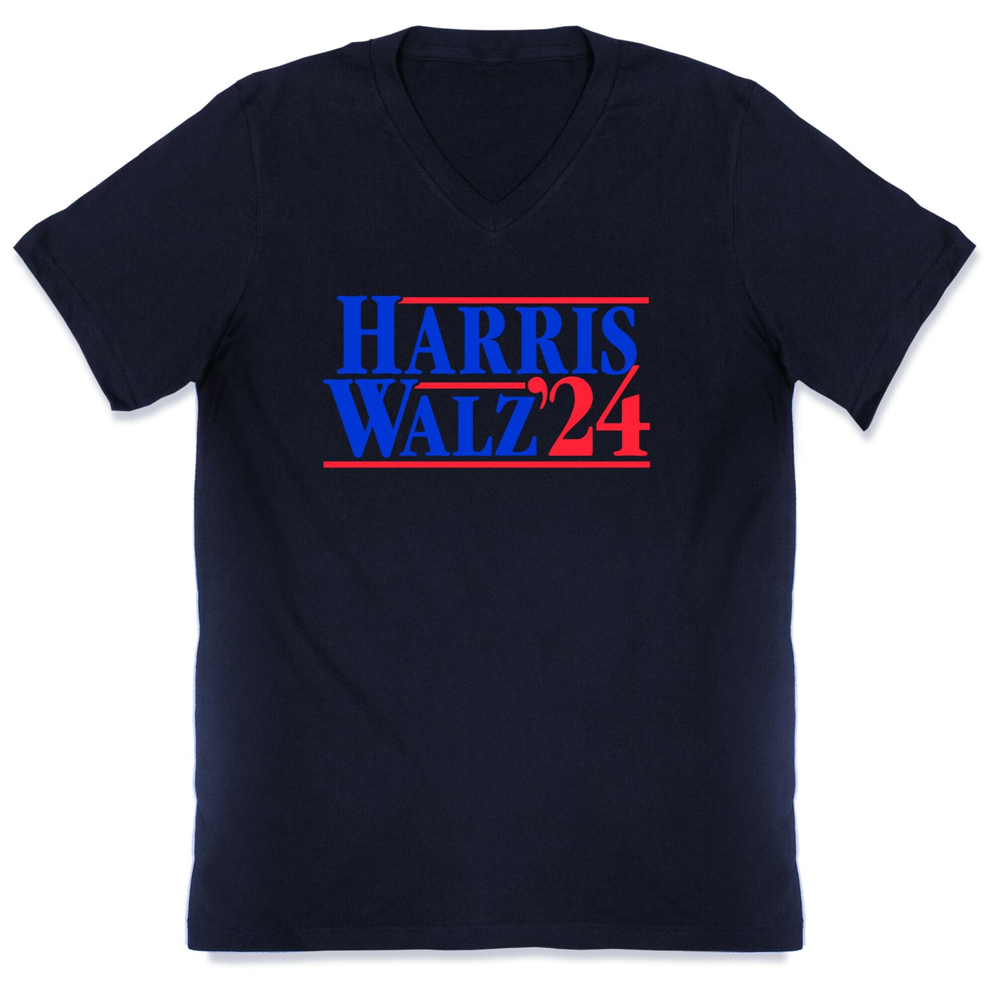 Harris Walz 2024 Blue V-Neck