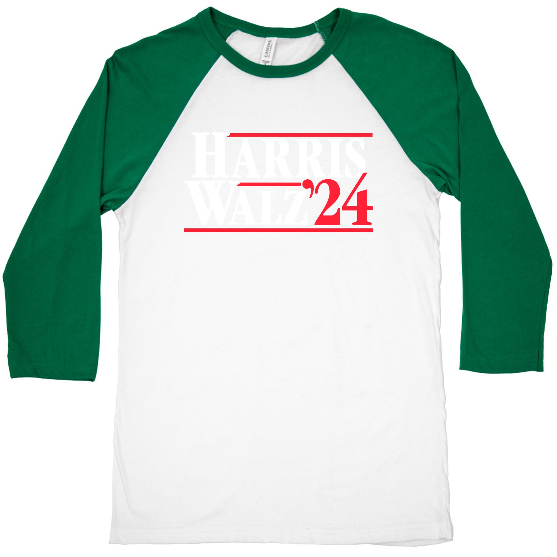 Harris Walz 2024 White Baseball Tee