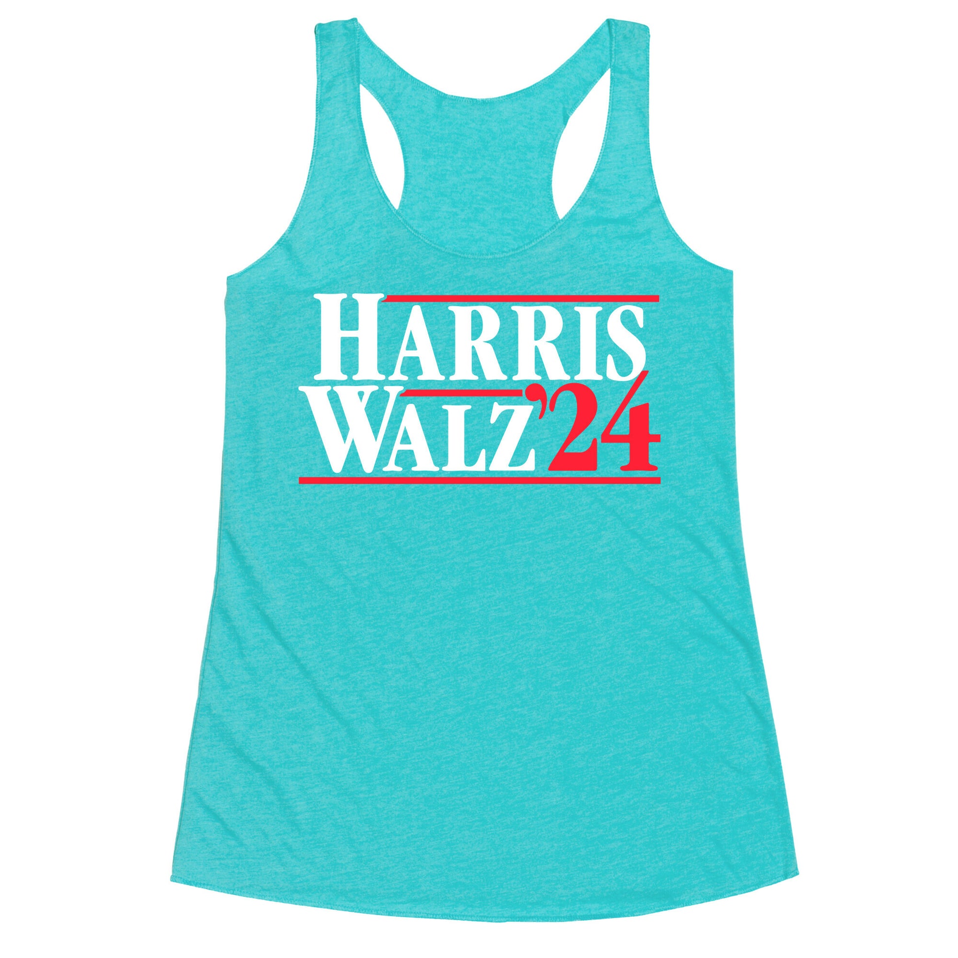 Harris Walz 2024 White Racerback Tank