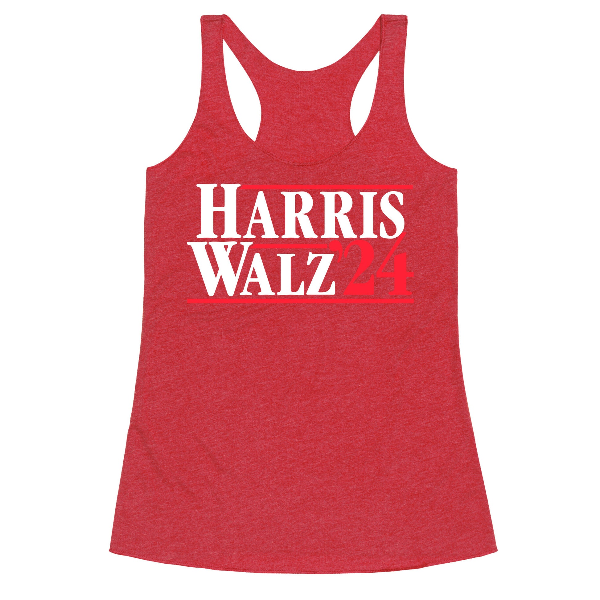 Harris Walz 2024 White Racerback Tank