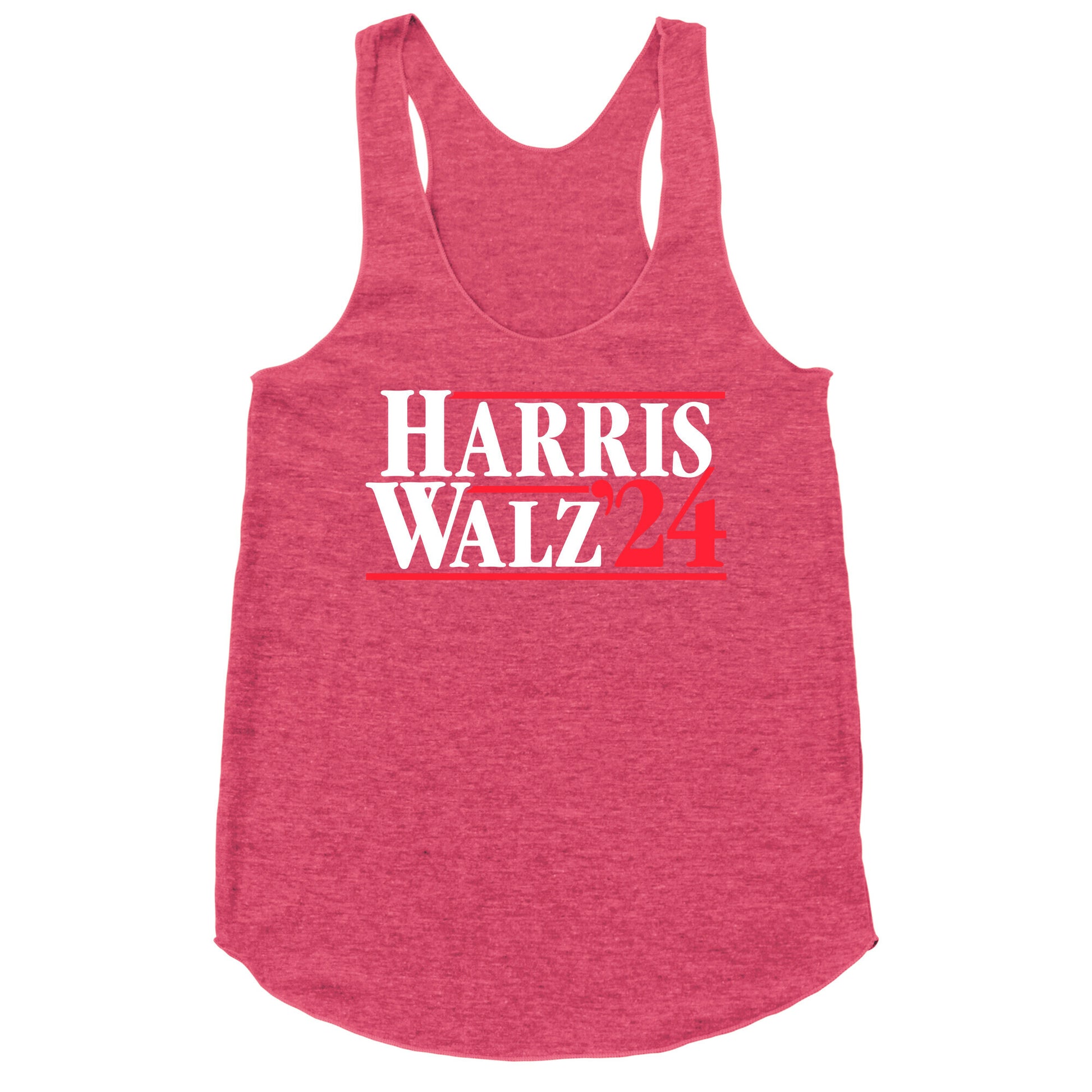Harris Walz 2024 White Racerback Tank