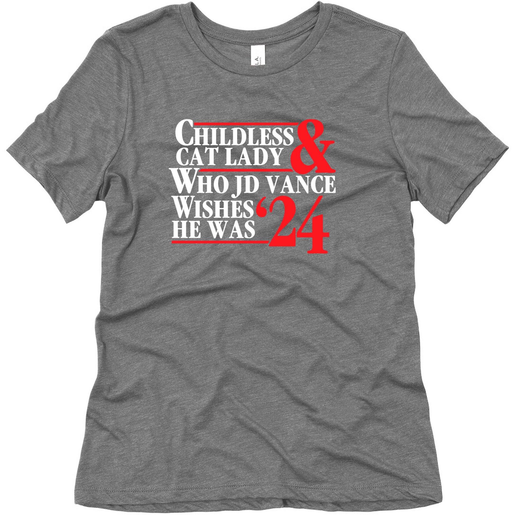 Childless Cat Lady Who JD Vance Wishes He Was Blue White Womens Triblend Tee