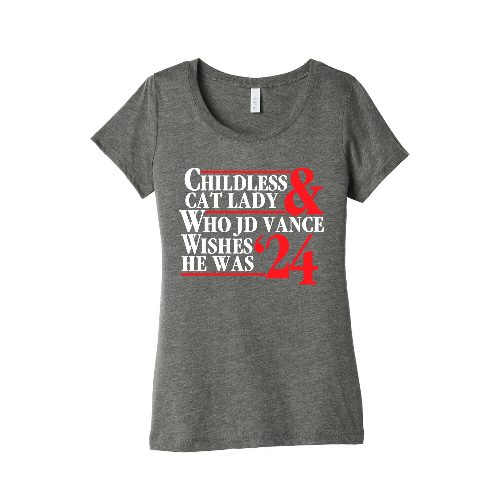 Childless Cat Lady Who JD Vance Wishes He Was Blue White Womens Triblend Tee