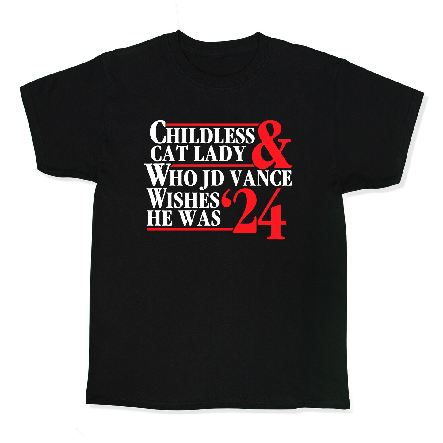 Childless Cat Lady Who JD Vance Wishes He Was Blue White Kids Tee