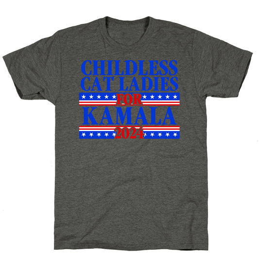 Patriotic Childless Cat Ladies for Kamala Unisex Triblend Tee