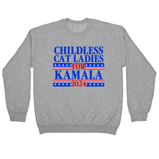 Patriotic Childless Cat Ladies for Kamala Crewneck Sweatshirt