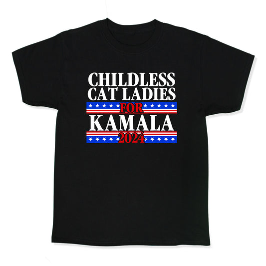Patriotic Childless Cat Ladies for Kamala Kids Tee