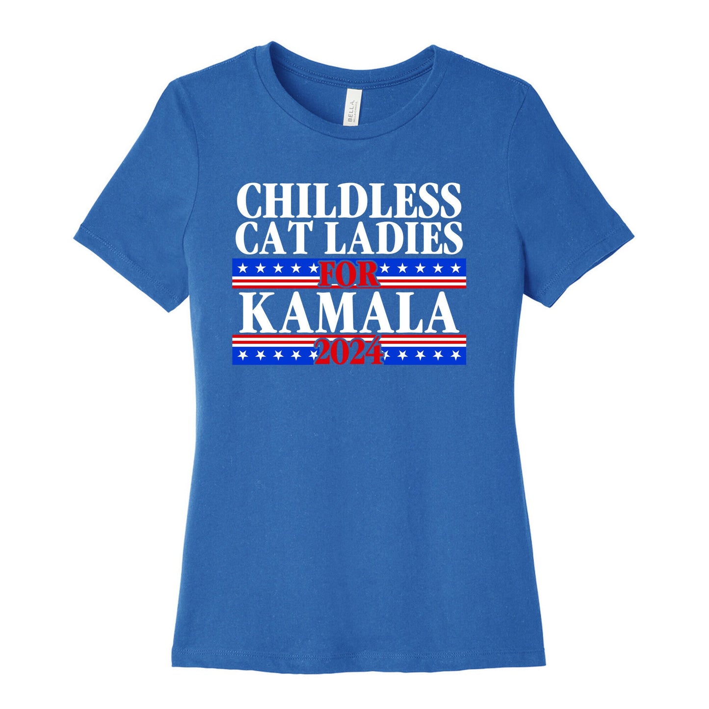 Patriotic Childless Cat Ladies for Kamala Womens Cotton Tee