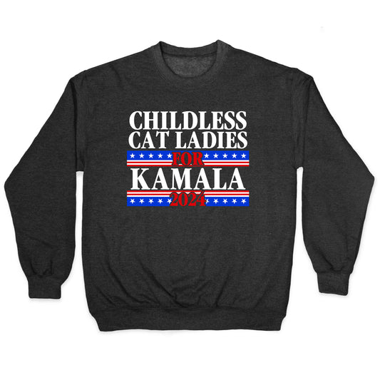 Patriotic Childless Cat Ladies for Kamala Crewneck Sweatshirt