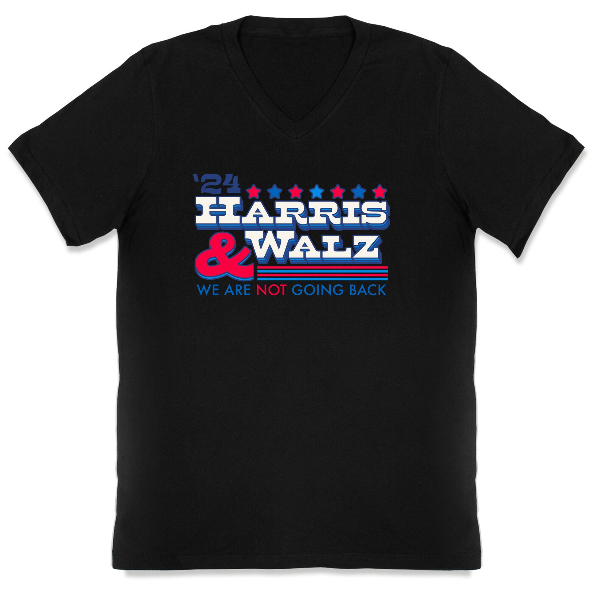 Harris and Walz 2024 We are NOT Going Back V-Neck