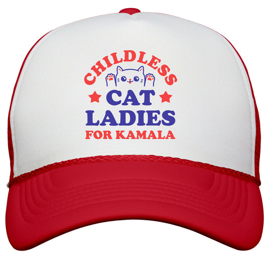 Childless Cat Ladies for Kamala Snapback Trucker Hat