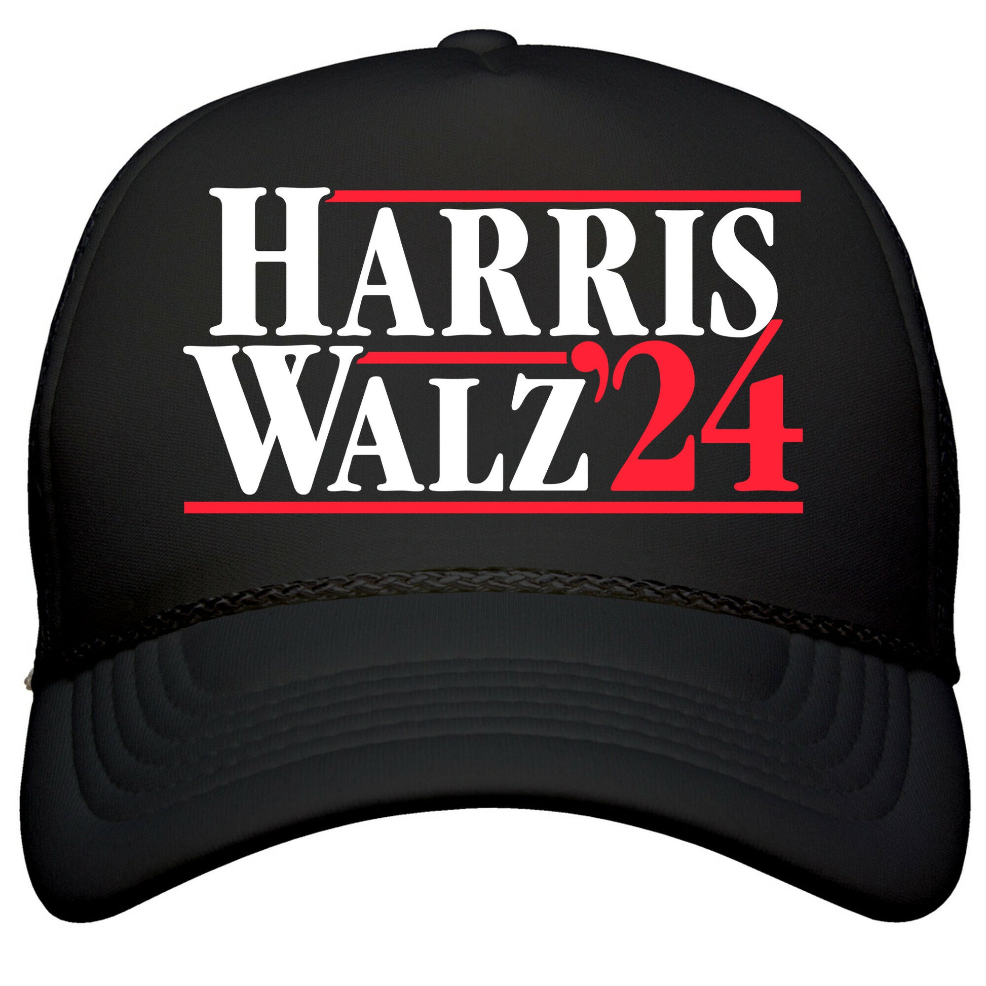 Harris Walz 2024 White Snapback Trucker Hat
