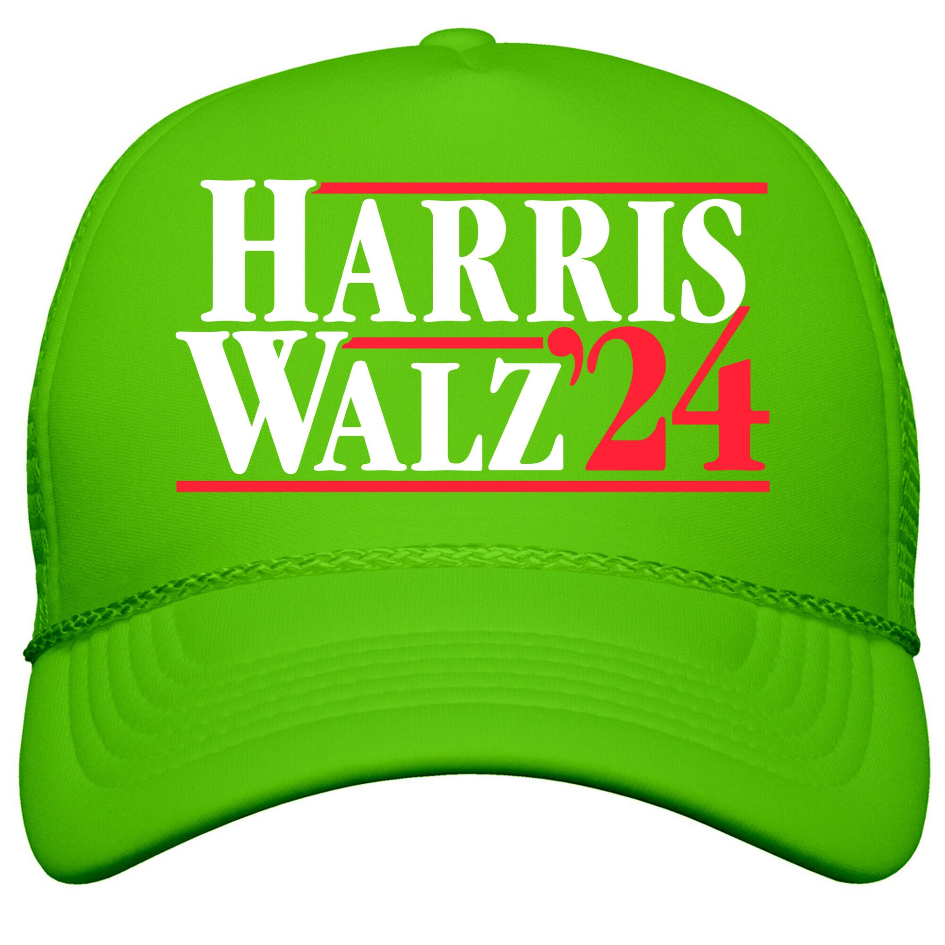 Harris Walz 2024 White Snapback Trucker Hat