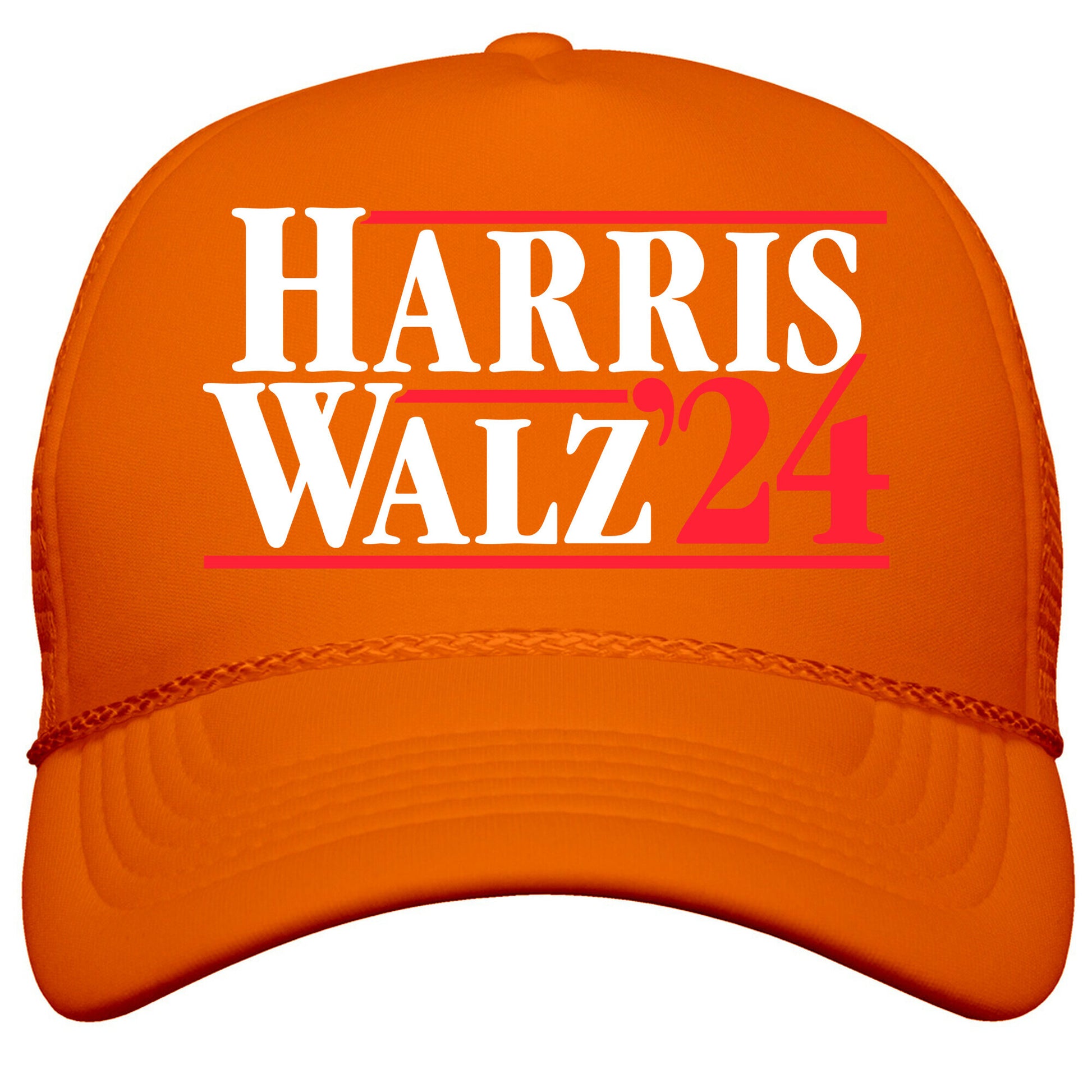 Harris Walz 2024 White Snapback Trucker Hat