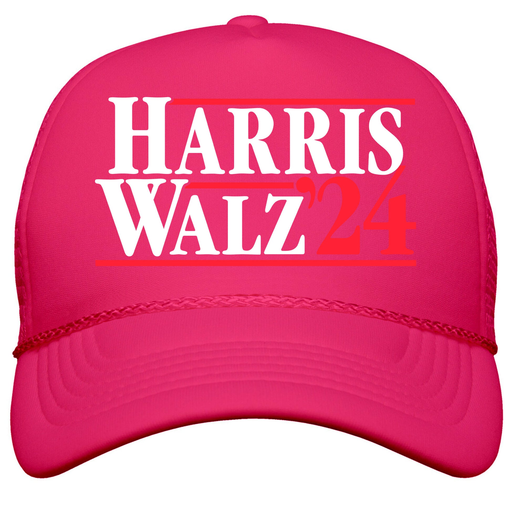 Harris Walz 2024 White Snapback Trucker Hat