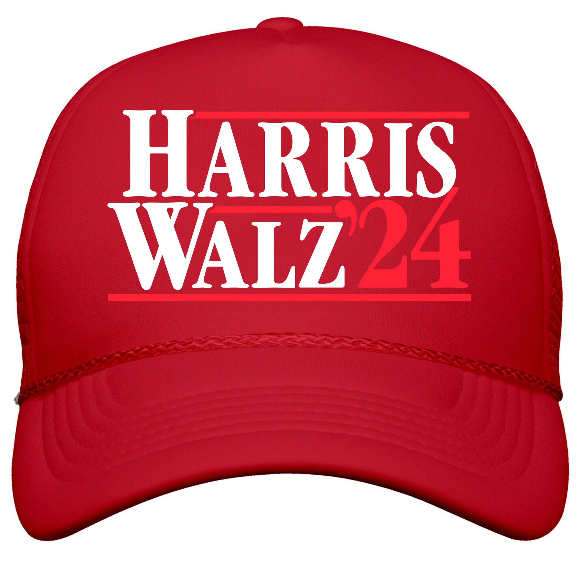 Harris Walz 2024 White Snapback Trucker Hat