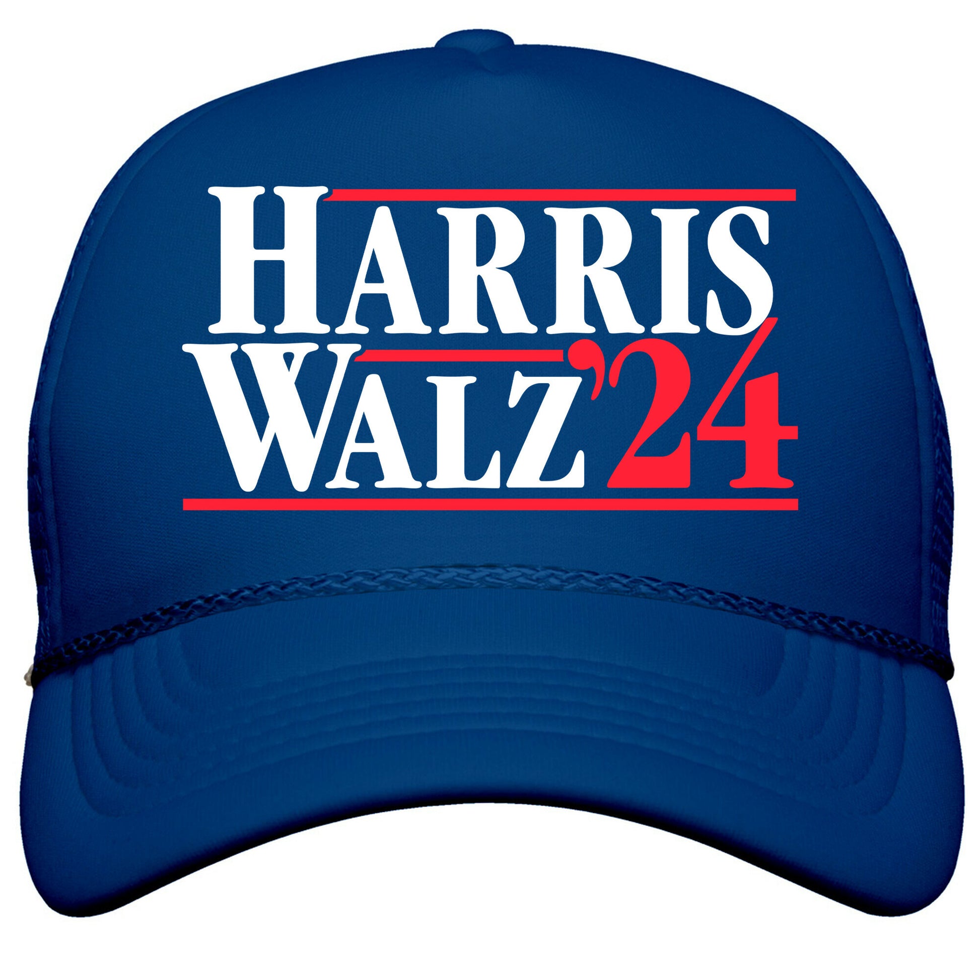 Harris Walz 2024 White Snapback Trucker Hat