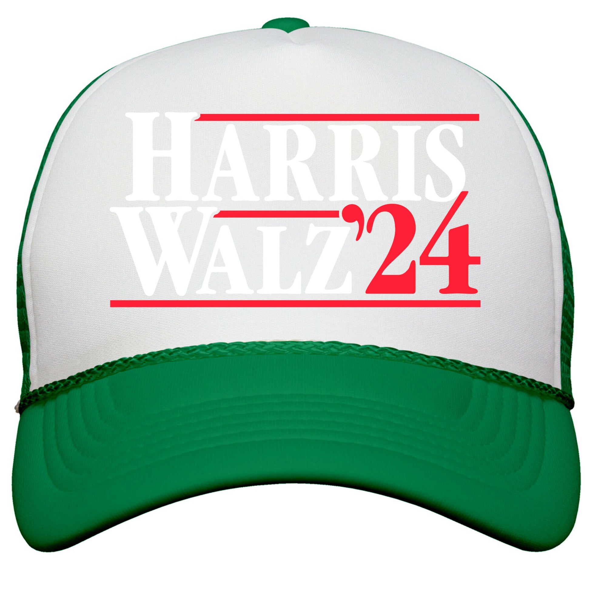 Harris Walz 2024 White Snapback Trucker Hat