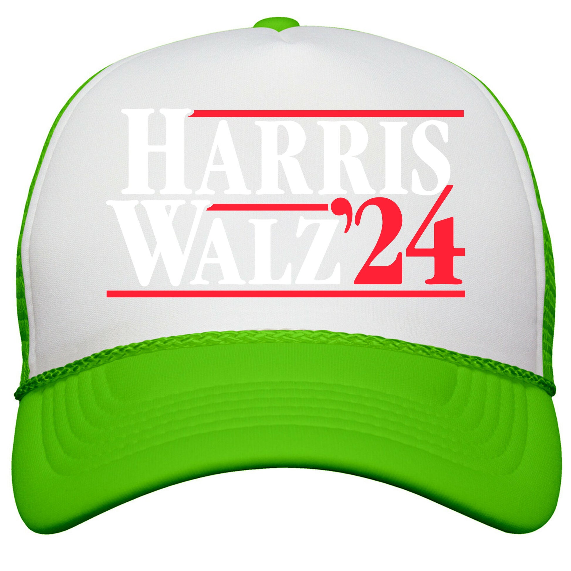 Harris Walz 2024 White Snapback Trucker Hat