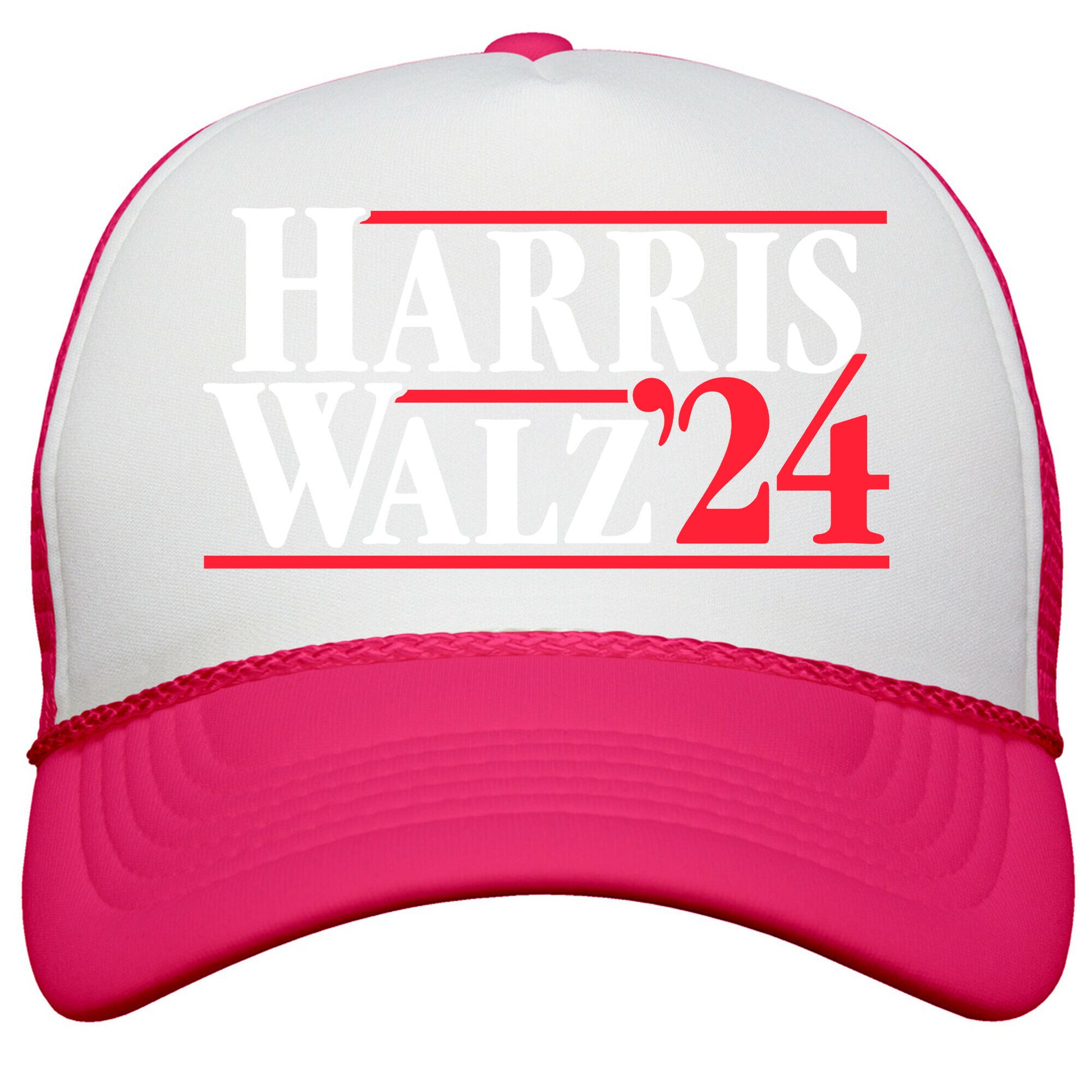 Harris Walz 2024 White Snapback Trucker Hat