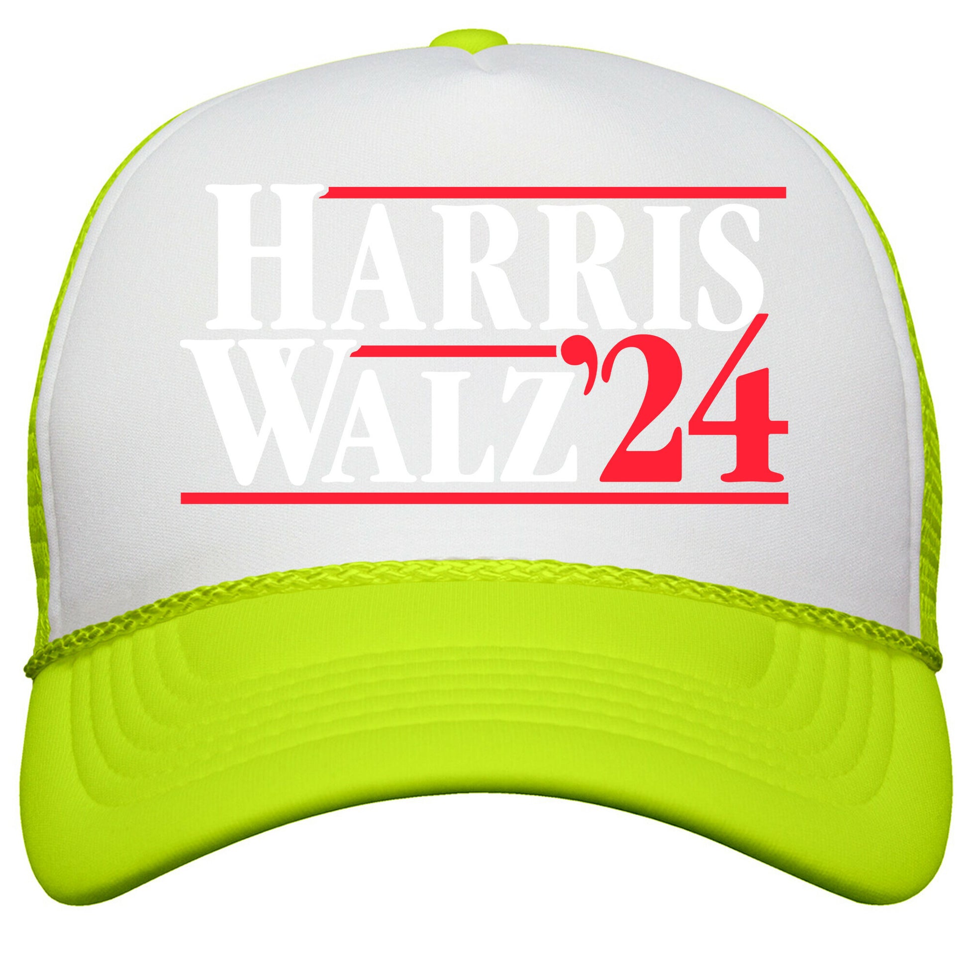Harris Walz 2024 White Snapback Trucker Hat